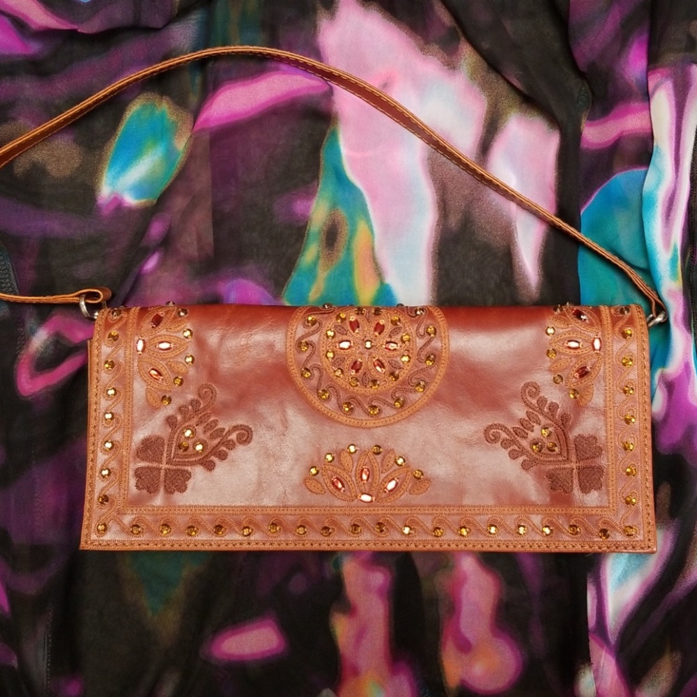 Wilson's Leather jeweled clutch/small purse